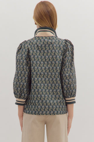 Zip The Day Away Floral Top