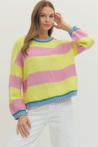Happy Lines Striped Sweater