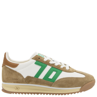 Back 70 Jogger M in White Camel Green Sneakers