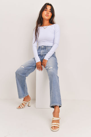 Just Black Distressed Dad Jean