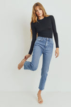 Load image into Gallery viewer, Just Black High Rise Classic Straight Jean
