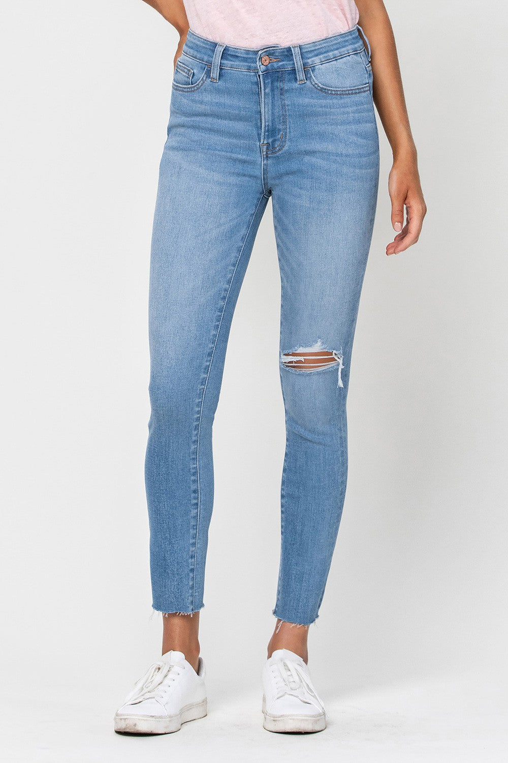 Clean Cut High Rise Crop Skinny Jean
