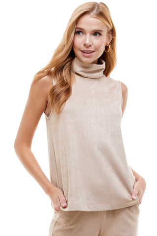 Gettin' Suede Cowl Neck Tank