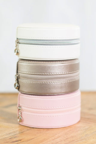 Circle Mini Jewelry Travel Box Organizer