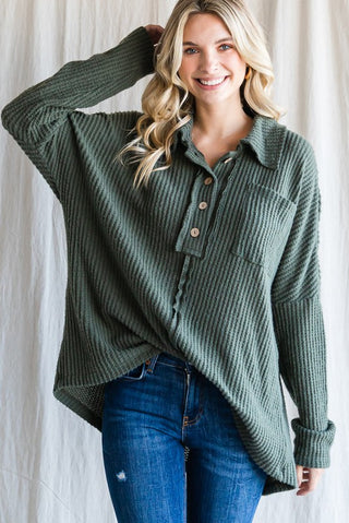 In The Name Of Love Waffle Knit Top