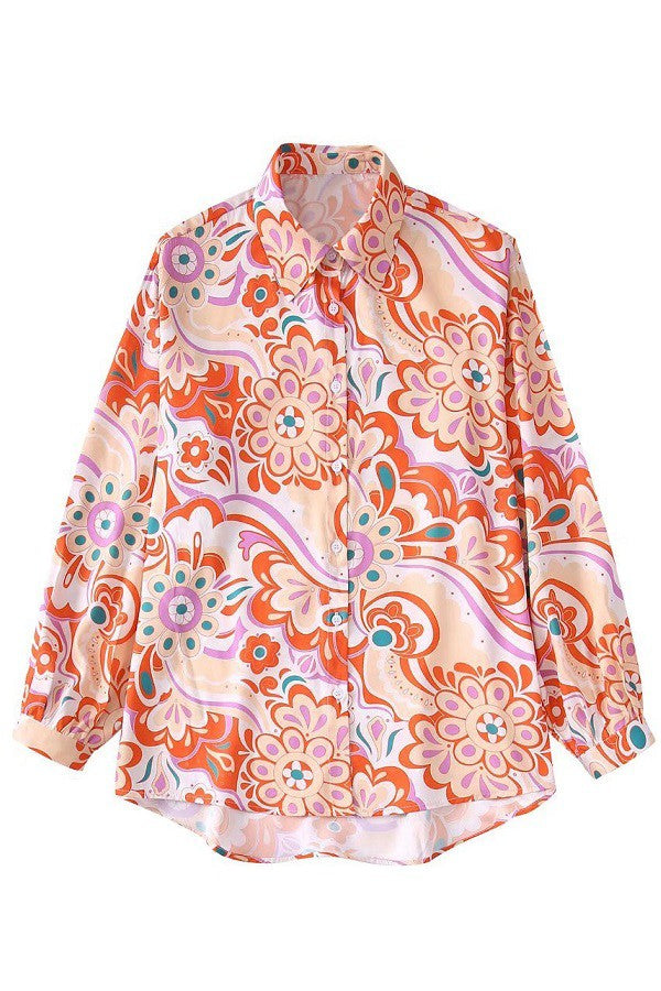 Little Bud Floral Button Up Top
