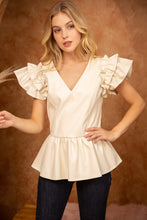 Load image into Gallery viewer, Leather Had It So Good Peplum Top
