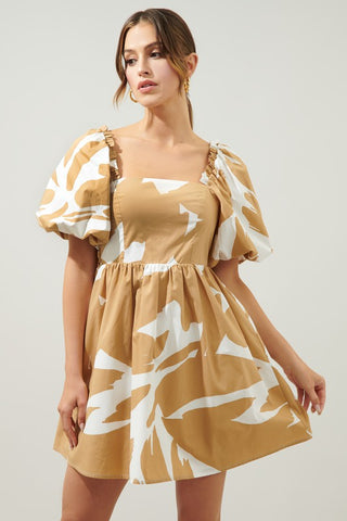 Hazel Abstract Babydoll Dress