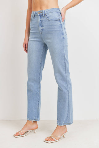 Just Black High Rise Clean Straight Leg Jean