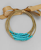 Seed Bead Wire Bracelet Set