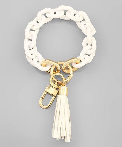 Color Chain And Tassel Keychain Bracelet