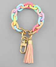 Load image into Gallery viewer, Color Chain And Tassel Keychain Bracelet
