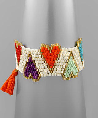 Multi Heart Bead Bracelet