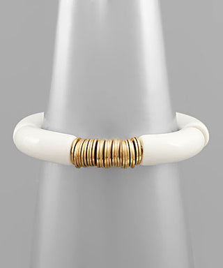 Acrylic And Metal Disks Bracelet