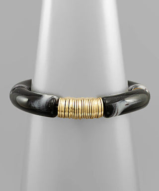 Acrylic And Metal Disks Bracelet