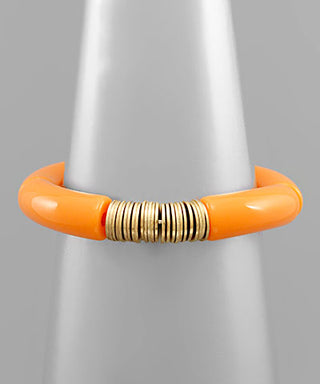 Acrylic And Metal Disks Bracelet