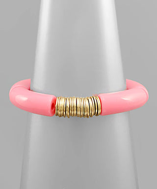 Acrylic And Metal Disks Bracelet