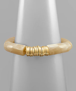 Acrylic And Metal Disks Bracelet
