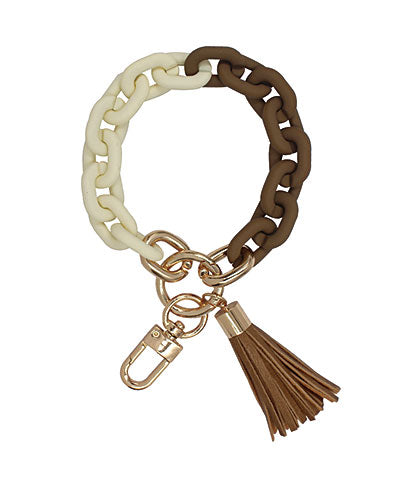 Color Chain And Tassel Key Chain Bracelet