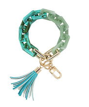 Load image into Gallery viewer, Resin Chain And Tassel Key Chain Bracelet
