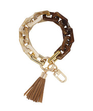 Load image into Gallery viewer, Resin Chain And Tassel Key Chain Bracelet
