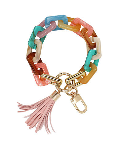 Resin Chain And Tassel Key Chain Bracelet