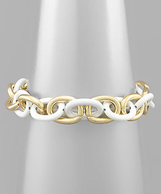 Color & Metal Link Chain Bracelet