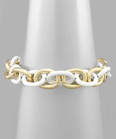 Color & Metal Link Chain Bracelet