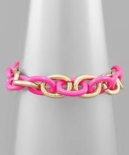 Load image into Gallery viewer, Color &amp; Metal Link Chain Bracelet
