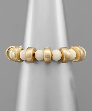 Thick Disk And Ball Bracelet
