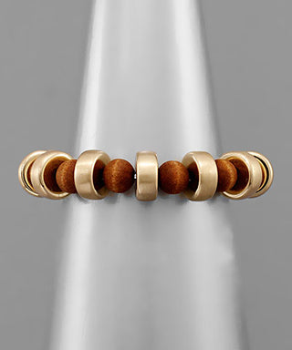 Thick Disk And Ball Bracelet