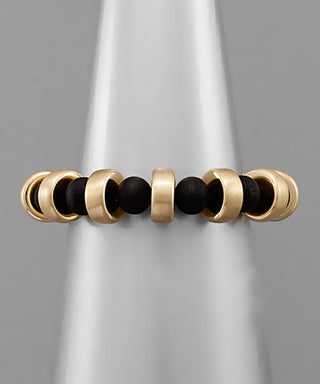 Thick Disk And Ball Bracelet