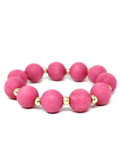 Wood Ball Stretch Bracelet