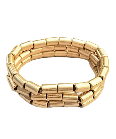Beaded Metal Tube Bracelet