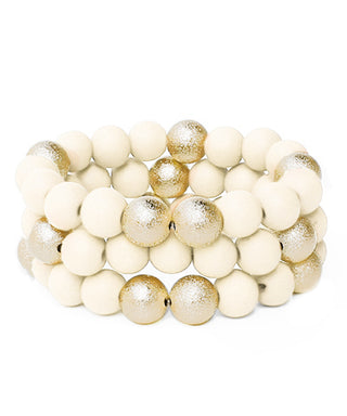 3 Wood And CCB Bracelets