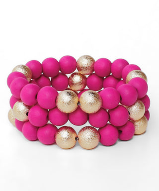 3 Wood And CCB Bracelets
