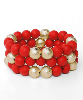 3 Wood And CCB Bracelets