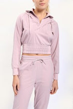 Load image into Gallery viewer, Striped Half Zip Cropped Pullover
