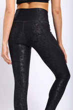 Load image into Gallery viewer, Metallic Foil High Waisted Leggings With Side Pockets

