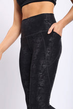 Load image into Gallery viewer, Metallic Foil High Waisted Leggings With Side Pockets
