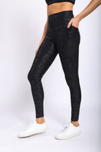 Load image into Gallery viewer, Metallic Foil High Waisted Leggings With Side Pockets
