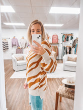 Load image into Gallery viewer, Love At First Stripe Zebra Sweater
