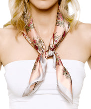 Load image into Gallery viewer, Floral &amp; Border Print Silky Scarf
