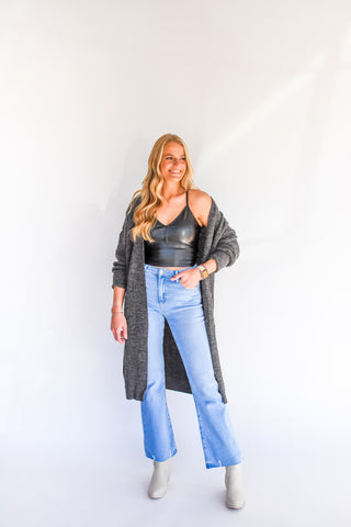 Never Let You Go Cropped Leather Tank