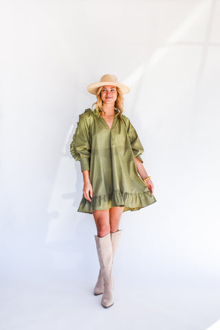 Olive You So Much Poplin Dress
