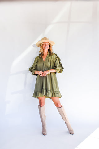 Olive You So Much Poplin Dress