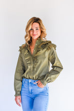 Load image into Gallery viewer, Olive Twist Button Up Top
