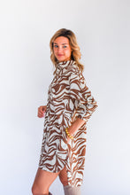 Load image into Gallery viewer, Zebra Poplin Shirt Dress
