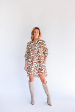 Load image into Gallery viewer, Zebra Poplin Shirt Dress

