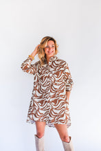 Load image into Gallery viewer, Zebra Poplin Shirt Dress
